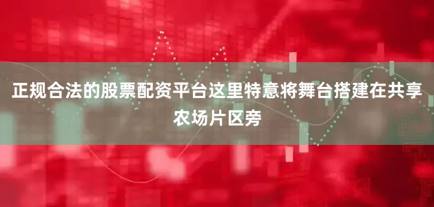 正规合法的股票配资平台这里特意将舞台搭建在共享农场片区旁